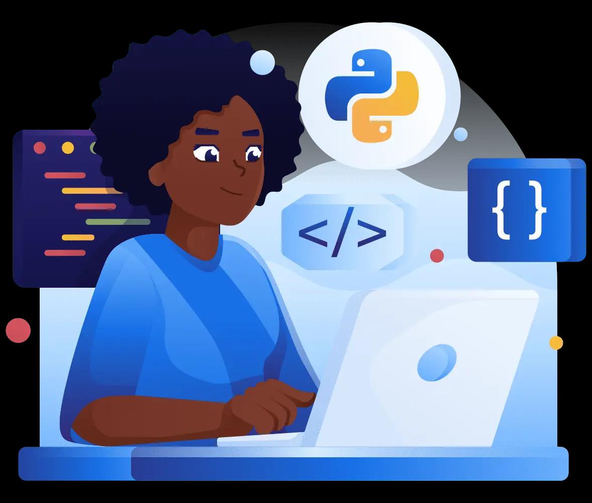 Coder girl on laptop